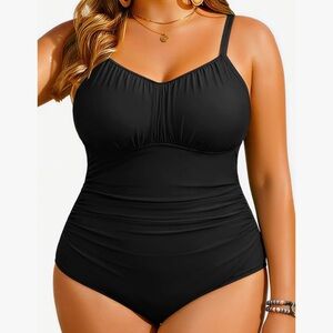 Aqua Eve Plus Size Tummy Control One Piece Bathing Suit Swimwear size 30W